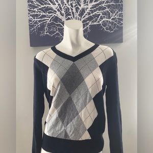 Argyle V-Neck Sweater